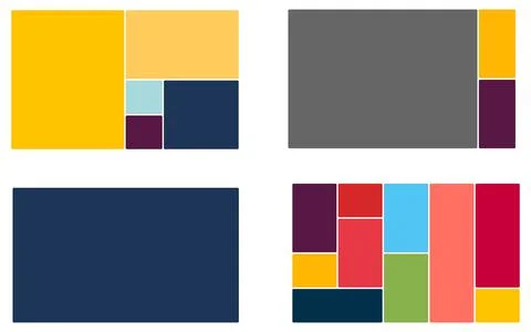 Modern layout grid template collection for web and graphic design projects Stock Illustration