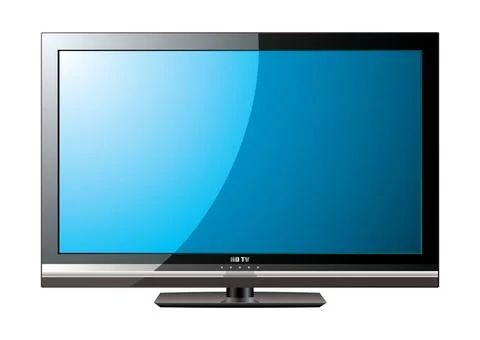 Modern LCD flat blue screen Modern flat screen television with blue monito... Stock Photos