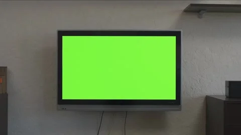 Modern LCD Television with Green Screen Chroma Key Display Mockup Stock Footage 331774113