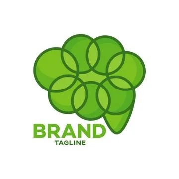 Modern leaf brain logo Stock Illustration