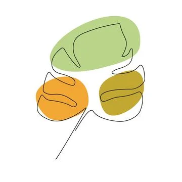 Modern leaf image in minimalism. Vector illustration in line art style. Stock Illustration