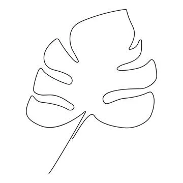 Modern leaf image in minimalism. Vector illustration in line art style. Stock Illustration