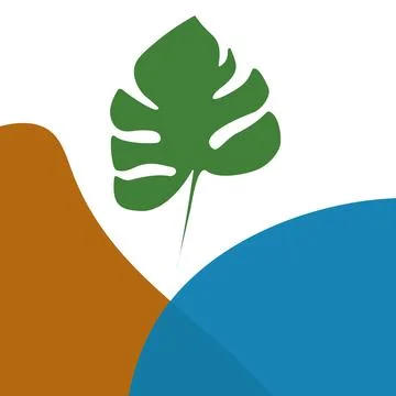 Modern leaf image in minimalism. Vector illustration in line art style. Stock Illustration