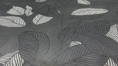 Modern Leaf Pattern Gray Wallpaper - Abstract Botanical Background 4K Stock Footage 331120179