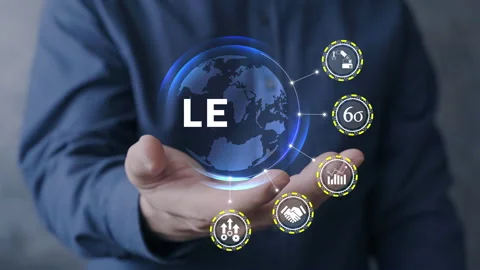 Modern lean management concept with digital icons of process improvement and Stock Footage 319778250