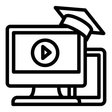 Modern learning icon, outline style Stockillustratie