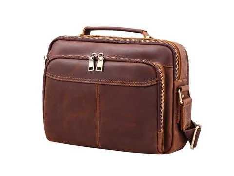 Modern leather briefcase Stock Photos