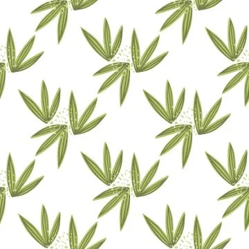 Modern leaves seamless pattern on white background. Abstract leaf endless wal Stock Illustration