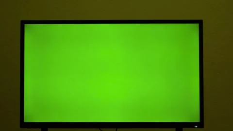 Modern led display with green chroma key screen against office wall Stock-Footage 341801617
