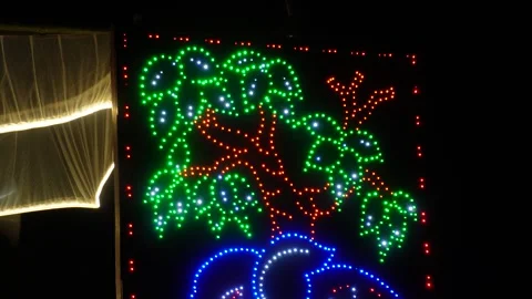 Modern LED Festive Light Board Display Stock-Footage 326351092
