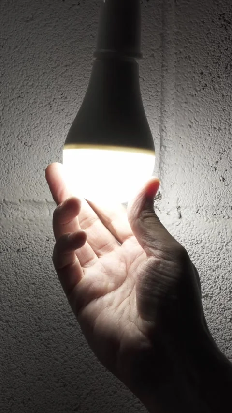 Modern led Light bulb on light socket fixture at home 스톡 동영상 334716552