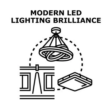 Modern led lighting solutions representing brilliance concept Stock Illustration