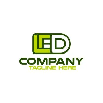 Modern LED logo. Vector illustration. Stock Illustration