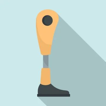 Modern leg prosthesis icon, flat style Illustrazione stock