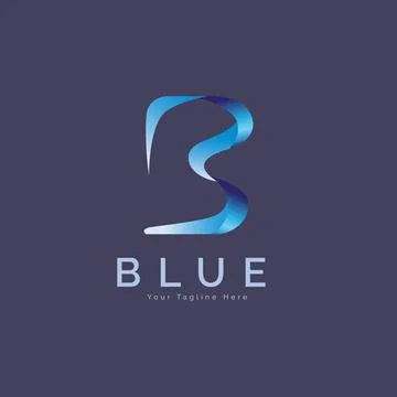 Modern letter B Blue gradient logo template design Stock Illustration