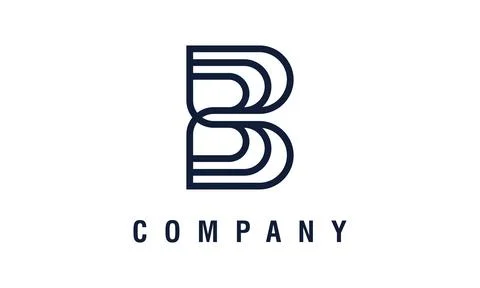 Modern Letter B Vector with Layered Lines Stock Illustration