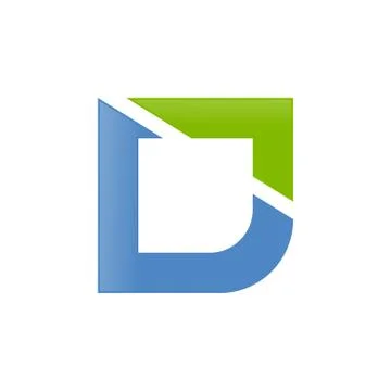 Modern Letter D Initial Cut Graphic Design Stock Illustration