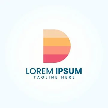 Modern Letter D Logo Design Vector Image Stock Illustration