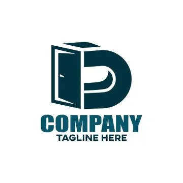 Modern letter D open door logo. Vector illustration. Stock Illustration