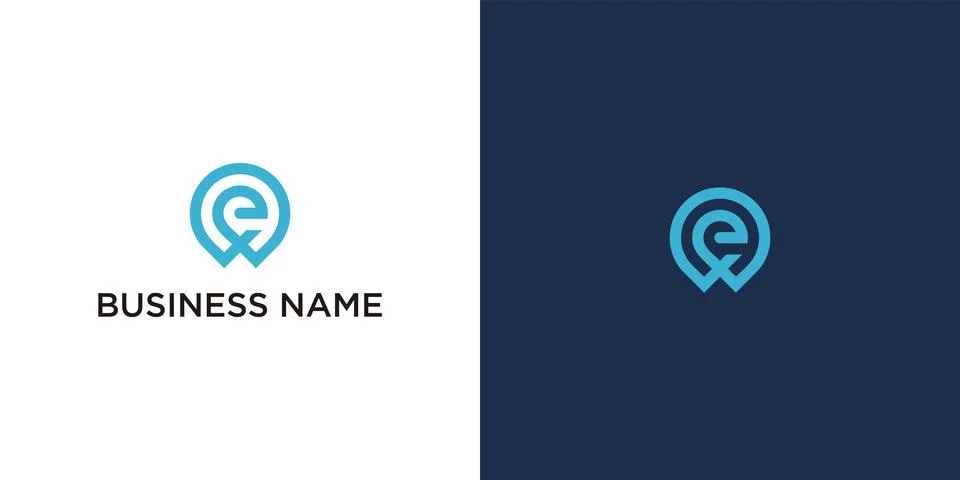 Modern Letter E and W Monogram Logo Design for Technology 스톡 일러스트