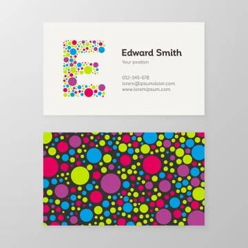 Modern letter E circle Business card template Illustrazione stock