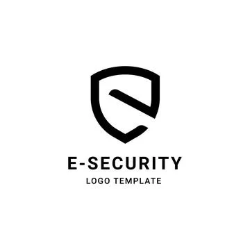 Modern Letter E Logo Design Template With Shield Concept Stock Illustration