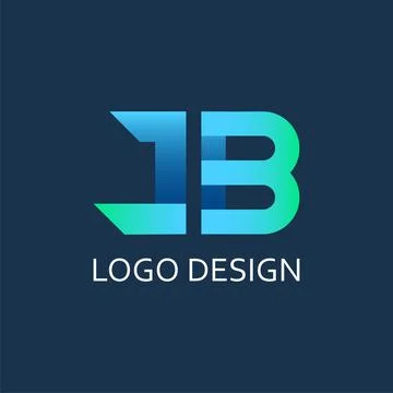 Modern letter J B gradient vector logo design Stock Illustration