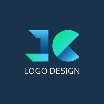 Modern letter J C gradient vector logo design Stock Illustration