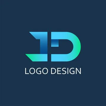 Modern letter J D gradient vector logo design Stock Illustration