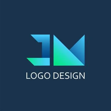 Modern letter J M gradient vector logo design Stock Illustration