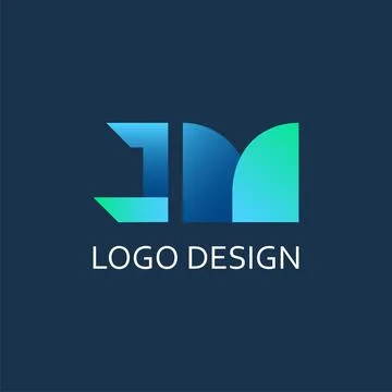 Modern letter J M gradient vector logo design Stock Illustration
