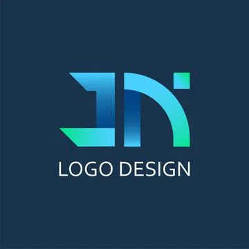 Modern letter J N gradient vector logo design Stock Illustration
