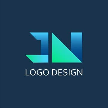 Modern letter J N gradient vector logo design Stock Illustration