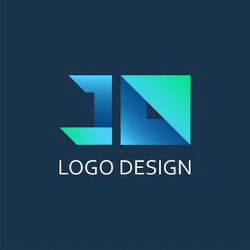 Modern letter J O gradient vector logo design Stock Illustration