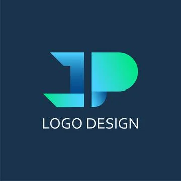 Modern letter J P gradient vector logo design Stock Illustration