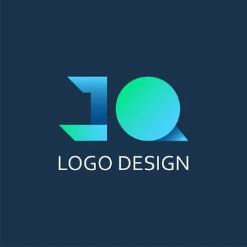 Modern letter J Q gradient vector logo design Stock Illustration