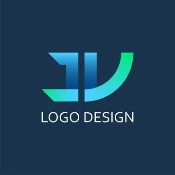 Modern letter J V gradient vector logo design Stock Illustration