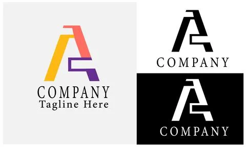 Modern Letter A Logo Design Abstract Geometric Alphabet Corporate Branding Stock Illustration