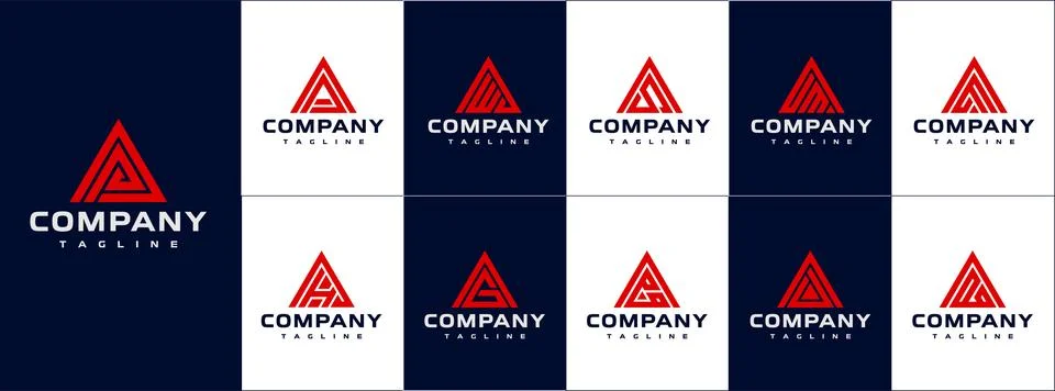Modern A letter logo template vector. Simple letter A logo design set. Stock Illustration