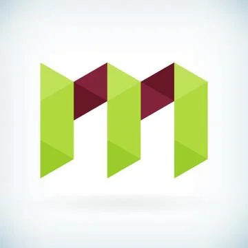 Modern letter M icon flat design element template イラスト素材