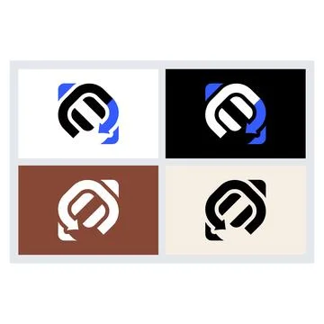 Modern Letter M Logo with Arrow Design Elements Stock Illustration