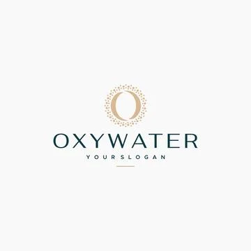 Modern letter mark initial O OXY WATER logo design Stock Illustration