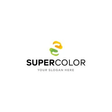 Modern Letter Mark Initial SUPER COLOR Logo design Stock Illustration