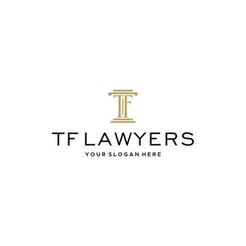 Modern Letter Mark Initial TF LAWYERS logo design Stock Illustration