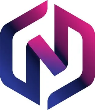 Modern letter n with hexagon logo design templates Stock Illustration