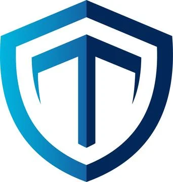 Modern letter t shield logo illustration design Stock Illustration