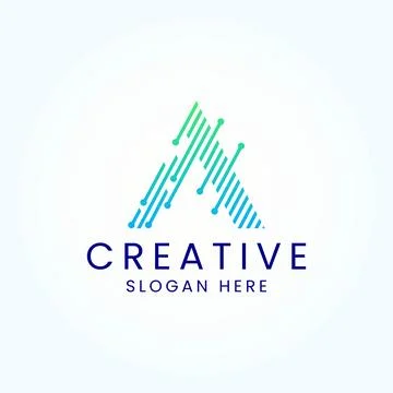 Modern Letter A tech logo design Vector template elements Stock Illustration