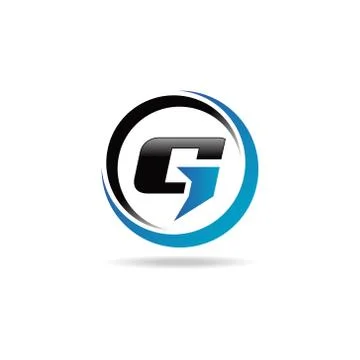 Modern Letter Type G With Circle Logo Sign Symbol Icon Stock Illustration