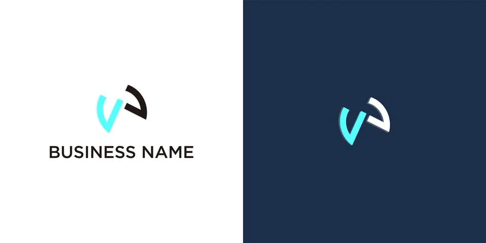 Modern Letter V Monogram Logo Design in Dynamic Circular Style for Technology Ilustração Stock
