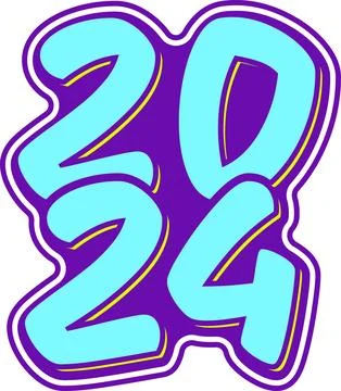 Modern Lettering Vector Design 2024 Stock Illustration